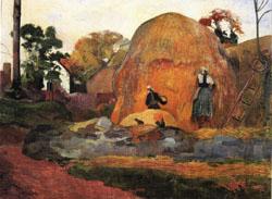 Paul Gauguin Yellow  Hay Ricks(Blond Harvest) Norge oil painting art